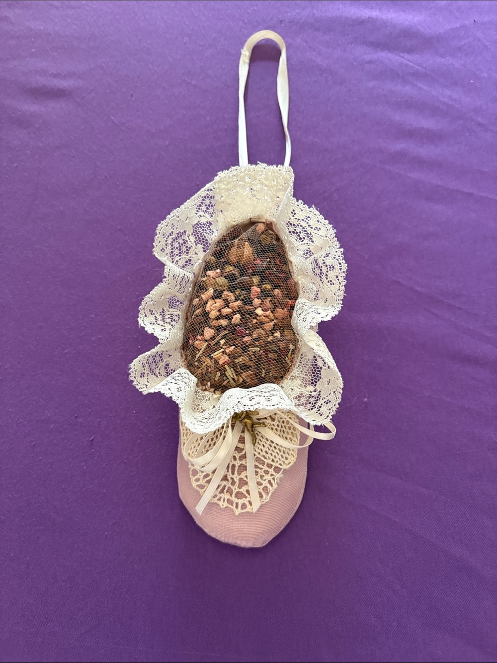 Pink Lace Sachet Hanging Decorative Shoe